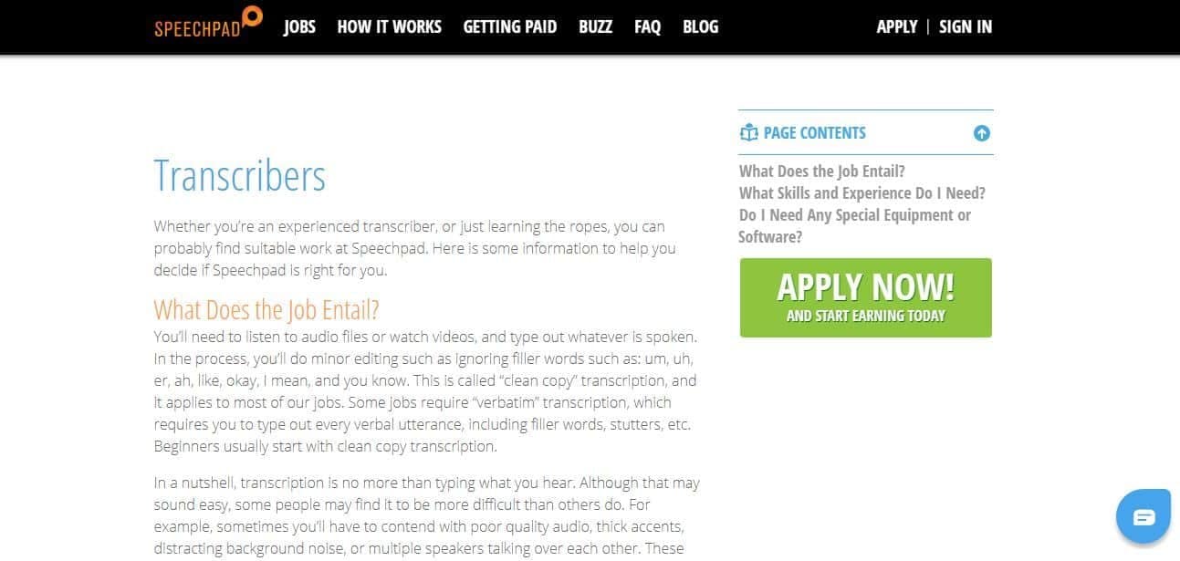 speechpad transcribers