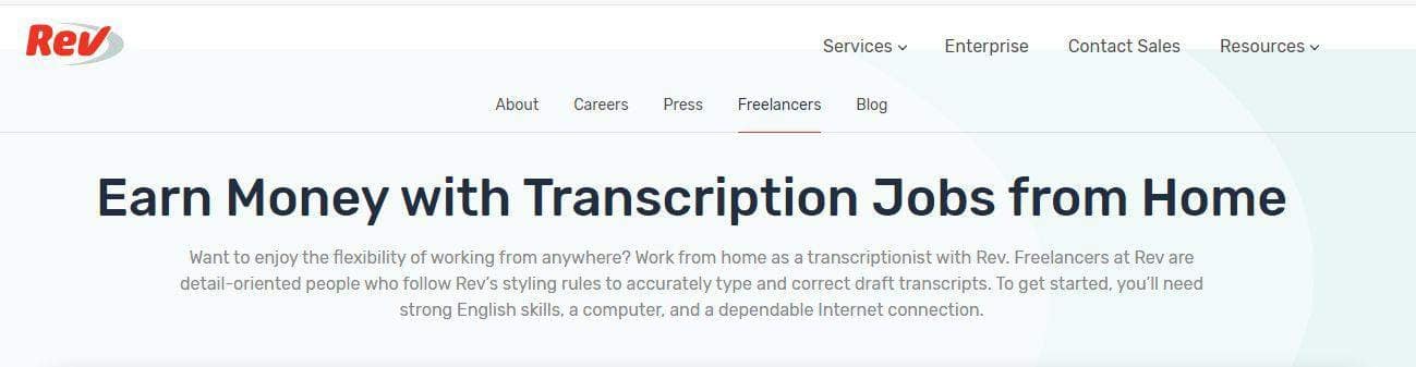 earn money with transcription jobs from home at rev