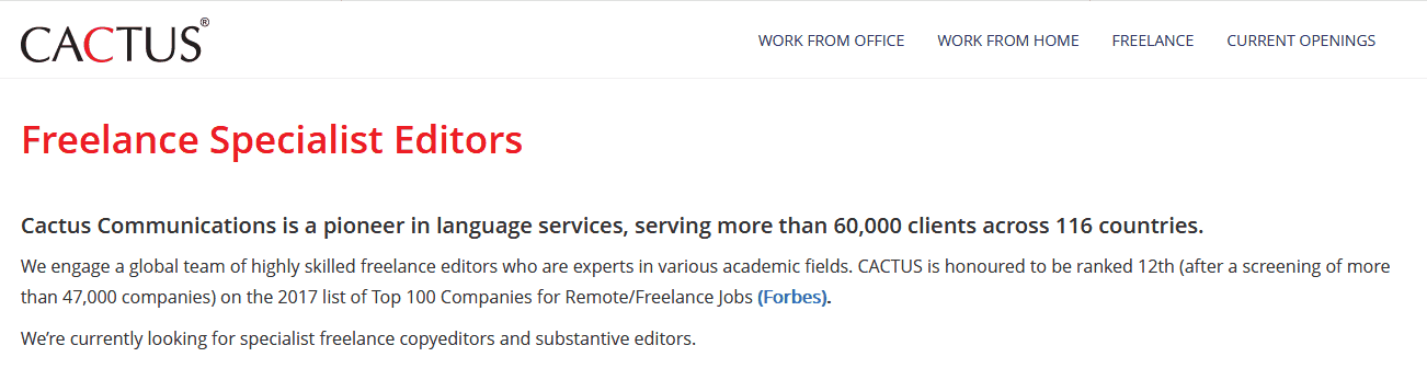 cactus freelance copyeditors and substantive editors