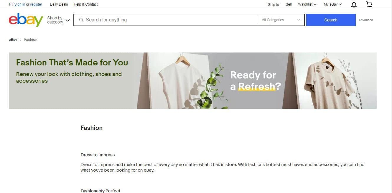 selling clothes on ebay