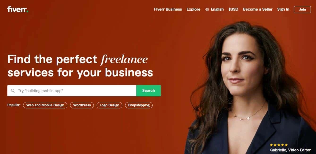 find odd jobs using the fiverr app